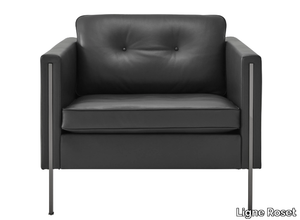 ANDY - Leather armchair with armrests _ Ligne Roset