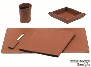 ASCANIO 5 PZ - Bonded leather desk set _ limac design firestyle