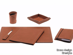 ASCANIO 6 PZ - Bonded leather desk set _ limac design firestyle