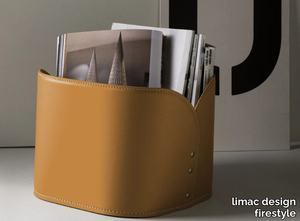 DIURNUS - Leather magazine rack _ limac design firestyle