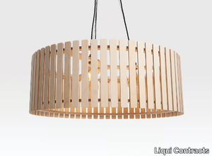 BRIXHAM LARGE DRUM - Plywood pendant lamp _ Liqui Contracts