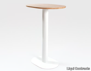 GEORGIE - Oval steel and wood high table _ Liqui Contracts