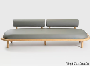 JASPER - Upholstered leather bench with back _ Liqui Contracts