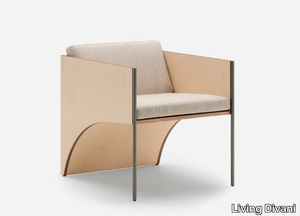 ARK - Wood veneer easy chair with armrests _ Living Divani