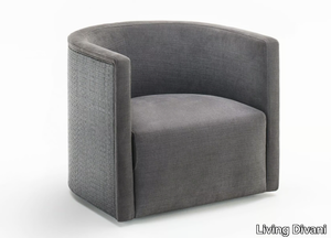 CONFIDENT RATTAN - Fabric armchair with armrests _ Living Divani