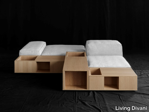 EXTRASOFT - Low MDF coffee table with storage space _ Living Divani