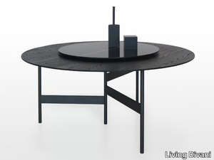 NOTES - Round glass and steel table _ Living Divani