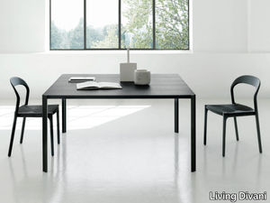 GRAFT - Square aluminium and wood dining table _ Living Divani