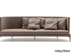 CLAN - Curved leather sofa _ Living Divani