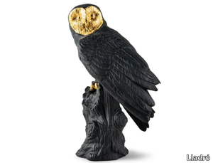 OWL (BLACK-GOLD) - Porcelain decorative object _ Lladró