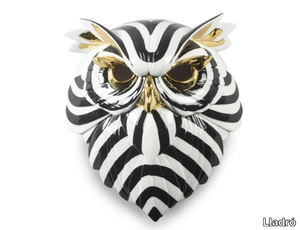 OWL MASK (BLACK AND GOLD) - Porcelain wall decor item _ Lladró