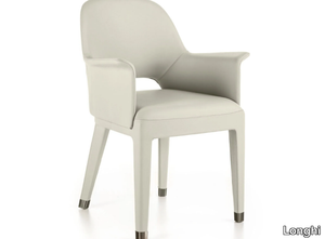 HARMONY - Upholstered leather chair with armrests _ Longhi