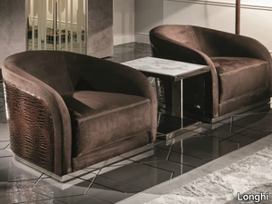 PEARL - Leather armchair with armrests _ Longhi