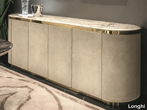 GORDON - Leather sideboard with integrated lighting _ Longhi