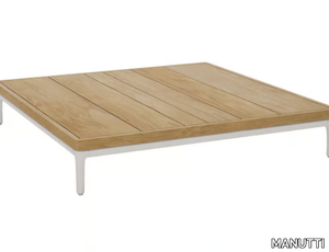 ZENDO SENSE - Low teak and metal coffee table _ MANUTTI