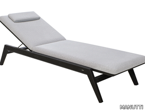 SUNRISE - Teak and fabric sun lounger _ MANUTTI