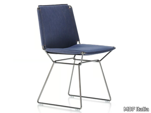 NEIL DENIM - Sled base denim fabric chair _ MDF Italia