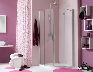 WEB 2.0 R2B - Corner shower cabin with hinged door _ MEGIUS