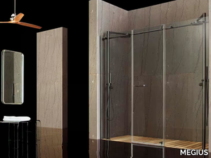 RASO-FILODOCCIA PIVOT 2F - Niche tempered glass shower cabin _ MEGIUS