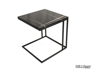 ERMES - SAHARA NOIR MARBLE - Square marble side table _ MILLE997