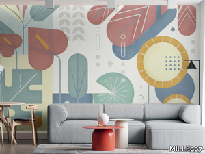 GEOFLO - Geometric wallpaper with floral pattern _ MILLE997