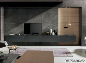 BLADE - Oak TV wall system _ MODULNOVA