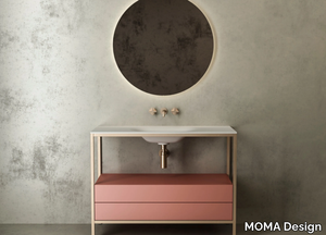 ARIA - Floor-standing sectional metal console sink _ MOMA Design