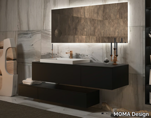 BOX LINE - Single wall-mounted wooden vanity unit _ MOMA Design