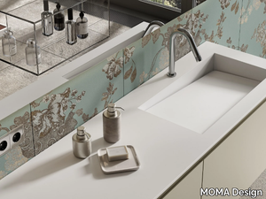 CAPRI - Solid Surface washbasin with integrated countertop _ MOMA Design