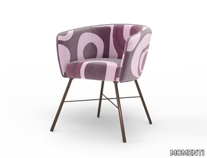 LINTON LTN01 - Upholstered fabric chair with armrests _ MOMENTI