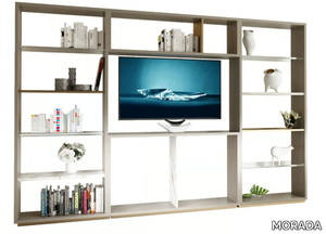 PURO - Freestanding wood and glass TV wall system _ MORADA