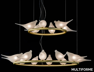 LIGHT OF LOVE 12+6 - Handmade blown glass pendant lamp _ MULTIFORME