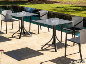 PUSH - Drop-leaf steel garden table and HPL top _ MY YOUR