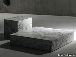 EDGE L ARABESCATO - Low square marble coffee table _ Maami Home