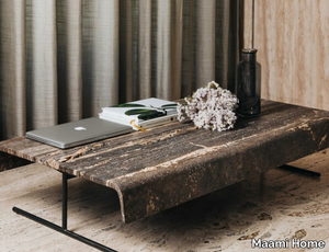 HAUS BLACK TRAVERTINE - Low rectangular natural stone coffee table _ Maami Home
