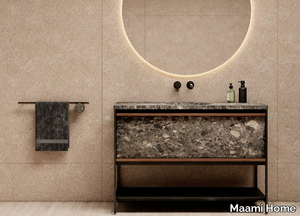 NORDIC METAL - Floor-standing marble vanity unit with integrated washbasin _ Maami Home