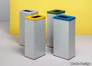 Metal waste paper bin - Metal waste paper bin for waste sorting _ Made Design