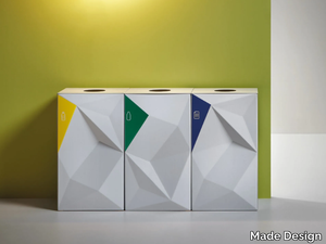 VEVEY - Metal waste paper bin for waste sorting _ Made Design