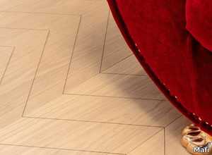 OAK CLEAR CARVING CHEVRON I - WHITE - Oak flooring _ Mafi