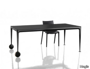 BIG WILL - Aluminium dining table with castors _ Magis