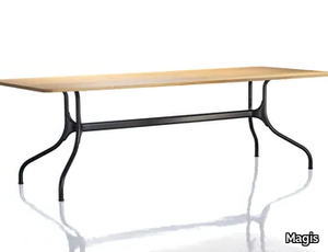 MILÀ - Rectangular aluminium and wood dining table _ Magis