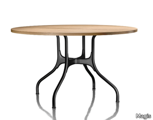 MILÀ - Round aluminium and wood dining table _ Magis