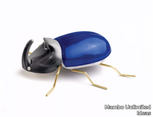 RHINOCEROS BEETLE COBALT - Contemporary style ceramic decorative object _ Mambo Unlimited Ideas