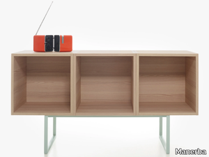 OPEN - Open office bookcase with metal base _ Manerba