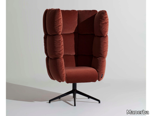 UNDECIDED - Swivel velvet armchair high-back _ Manerba