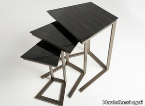 FEDRO - Modular metal and wood veneer high side table _ Mantellassi 1926