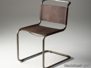 MECCANICA - Cantilever Corten™ and tanned leather chair _ Mantellassi 1926