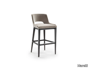 GRACE - Contemporary style fabric barstool with footrest with back _ Marelli