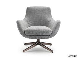 BRERA - Swivel armchair with armrests with 4-spoke base _ Marelli