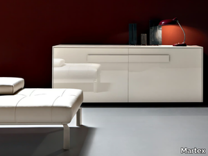 Office storage unit - Lacquered office storage unit with sliding doors _ Martex